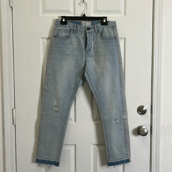 Anthropologie Current Elliott The Slouchy Skinny Straight Cropped Jeans Size 27 - Picture 2 of 16